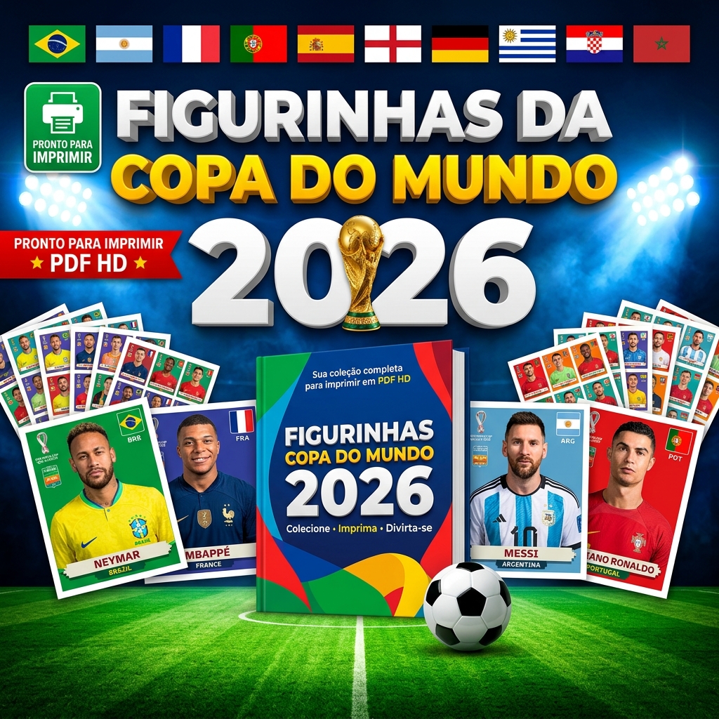 Figurinhas da Copa do Mundo 2026 para Imprimir — PDF HD +900 Figurinhas